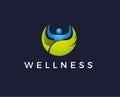 Minimal wellness logo template - vector illustration