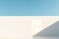 Minimal White Architectural Wall with Blue Sky and Shadow Royalty Free Stock Photo