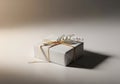 Minimal White Gift Box On Neutral Background Royalty Free Stock Photo