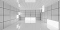 Minimal white grid interior 3d render Royalty Free Stock Photo