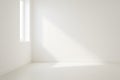 Minimal White Interior Room with Visible Window Frame and Natural Light Shadow Royalty Free Stock Photo
