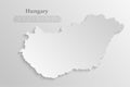 Minimal white map Hungary template Europe country