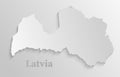 Minimal white map Latvia, template Europe country