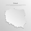 Minimal white map Poland, template Europe country