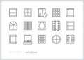 Window icon set of different styles and types