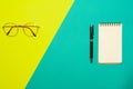 Minimal work space, Top view flat lay Royalty Free Stock Photo