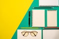 Minimal work space, Top view flat lay Royalty Free Stock Photo