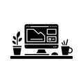 Minimal Workspace Setup Solid Icon Representing Clean Desk Royalty Free Stock Photo