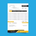 Minimal Yellow and Black Invoice Template Design Royalty Free Stock Photo