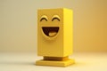 Minimal Yellow Podium With Laugh Smile 3d Emotion Icon Reaction Face Cute Social Media