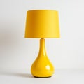 Minimal Yellow Table Lamp On White Tile Top Royalty Free Stock Photo