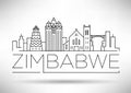 Minimal Zimbabwe Linear Skyline with Typographic Design