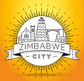 Minimal Zimbabwe Linear Skyline with Typographic Design