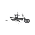 Minimalis illustration of fishing boat