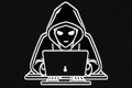 minimalism hacker on a black background. Generative AI
