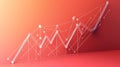 Minimalistic 3D Banner with Linear Graph on Solid Background
