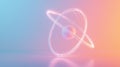 Minimalist 3D Quantum Science Banner with Atomic Pattern