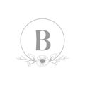 Minimalism monogram logo botanical emblem initial B vector eps 10