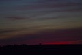 Minimalism photo with tree in middle during red sunset with amazing sky, suitable for background