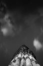 Minimalism Qutub Minar New Delhi India black and white Royalty Free Stock Photo