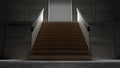 Minimalism stairs into the light 3d illustration