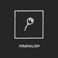 Minimalism style chalk white icon on black background Royalty Free Stock Photo