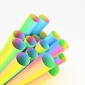 minimalism style 3d render of rainbow colored tubes on white bac Royalty Free Stock Photo