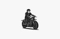 Minimalism Vector Illustrative Cool Rider Motorcycle