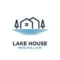 Minimalism water house vector logo