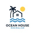 Minimalism water house vector logo
