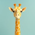 Minimalist 3d Cartoon Giraffe With Elegant And Emotive Faces