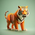 Minimalist 3d Tiger Illustration Art Style Ltd