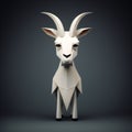 Minimalist 3d White Goat: Bold Geometric Minimalism In 32k Uhd