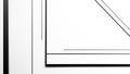 Minimalist abstract composition of clean black lines and white geometric shapes creating a stark and modern with sharp angles Royalty Free Stock Photo