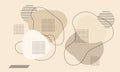 Abstract Geometric Composition: Beige Shapes, Lines, and Dot Patterns Royalty Free Stock Photo