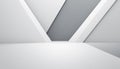 Geometric white and gray abstract background with sharp angles Royalty Free Stock Photo