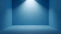 Empty Blue Studio Room with Spotlight Background Royalty Free Stock Photo