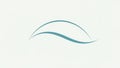 Minimalist abstract design featuring a simple blue wave pattern on a white Royalty Free Stock Photo
