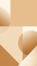 Minimalist abstract geometric composition featuring overlapping circles and rectangles in warm beige and brown tones creating a Royalty Free Stock Photo