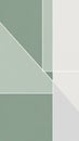 Minimalist abstract geometric composition with intersecting lines and planes in muted sage green and off-white creating a clean Royalty Free Stock Photo