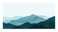Minimalist abstract mountain landscape using three overlapping translucent layers in cool blues and deep greens, sense of adventu Royalty Free Stock Photo