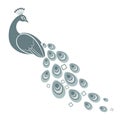 Minimalist Abstract Peacock Illustration With Elegant Tail Design Royalty Free Stock Photo