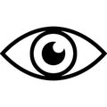 Simple transparent and white stylized eye icon Royalty Free Stock Photo