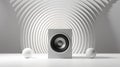 Minimalist Abstract White Speaker In Symmetrical Composition Royalty Free Stock Photo