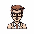 Minimalist Accountant Icon In Colorful Comic Strip Style