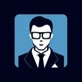 Minimalist Accountant Icon With Sci-fi Noir Aesthetic