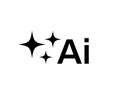 Minimalist AI icon with gradient design, modern typography, and bot focus.