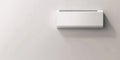 Minimalist Air Conditioner Unit on White Wall. Generative ai Royalty Free Stock Photo