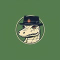Minimalist Alligator Logo With Sympathetic Crocodile In Top Hat