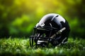 Minimalist allure football helmet against an artificial grass background